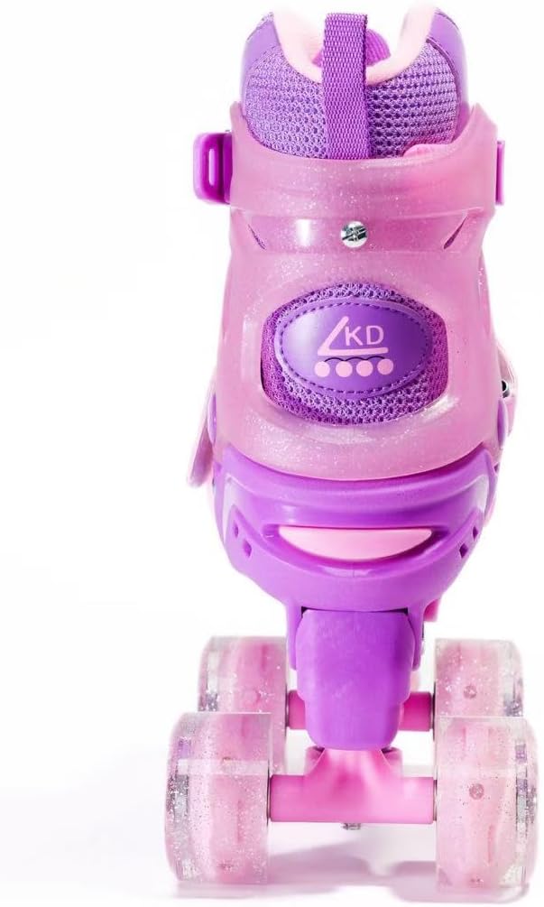 LKD Patines de ruedas para niños y niñas, 4 tamaños, ajustables, co...
