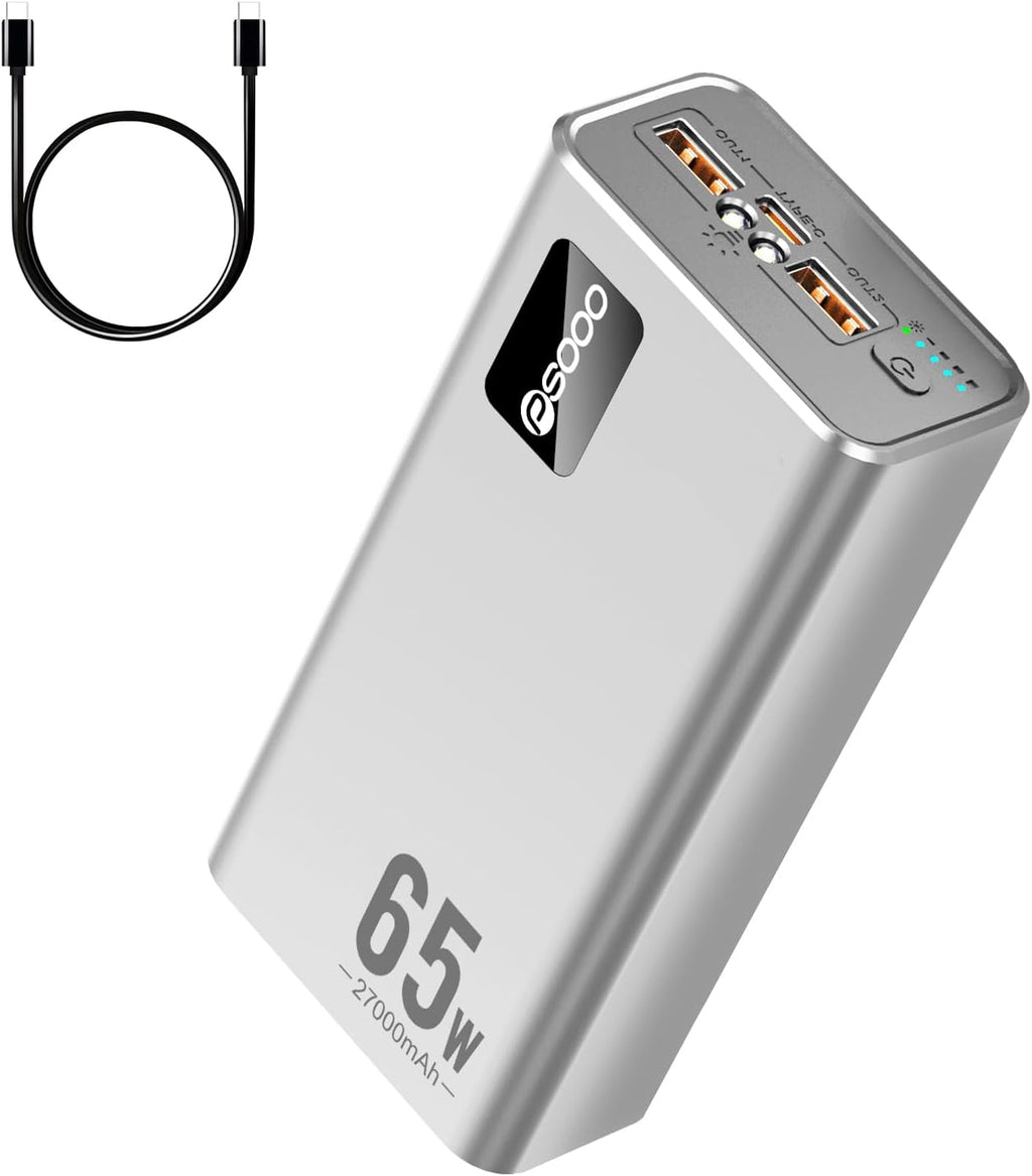 PSOOO Cargador portátil 27000mAh 65W PD Banco de energía de carga r...