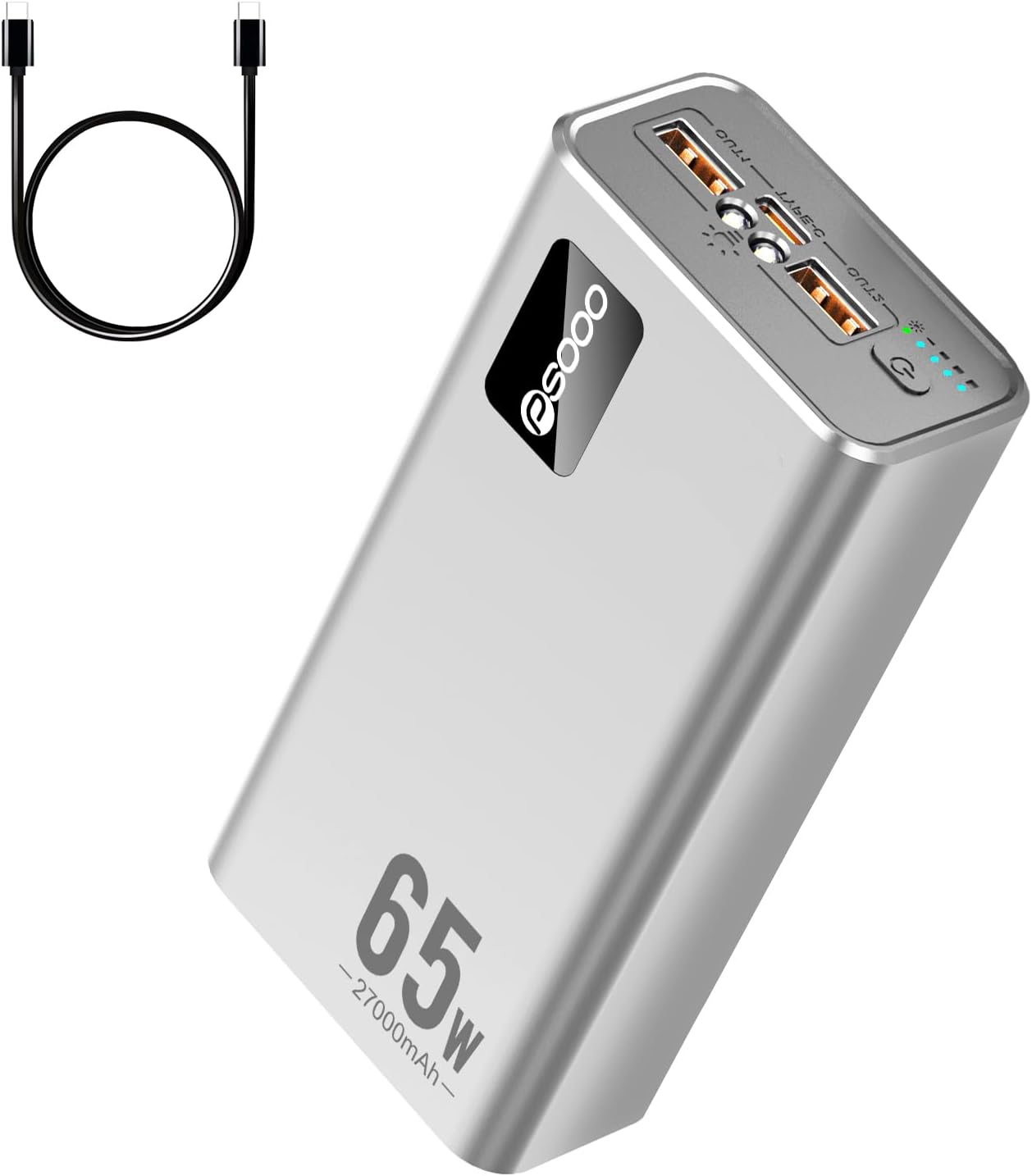 PSOOO Cargador portátil 27000mAh 65W PD Banco de energía de carga r...