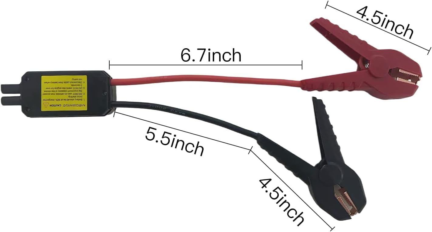 MEGAWISE - Abrazaderas de arranque de 12 V, cables de refuerzo inte...