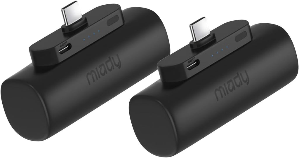 Miady Paquete de 2 cargadores portátiles de 5000 mAh con conector t...