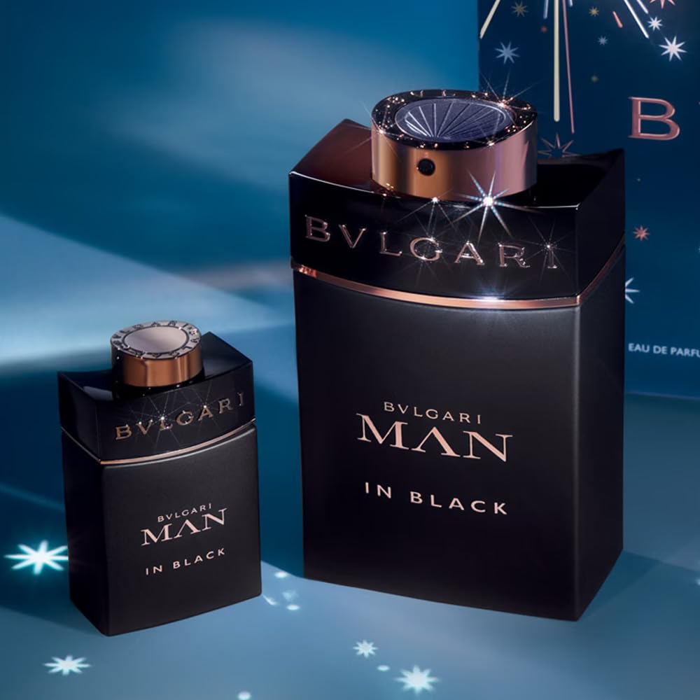 BVLGARI Hombre en negro Eau De Perfume Set de 2 piezas, 3.4 onzas