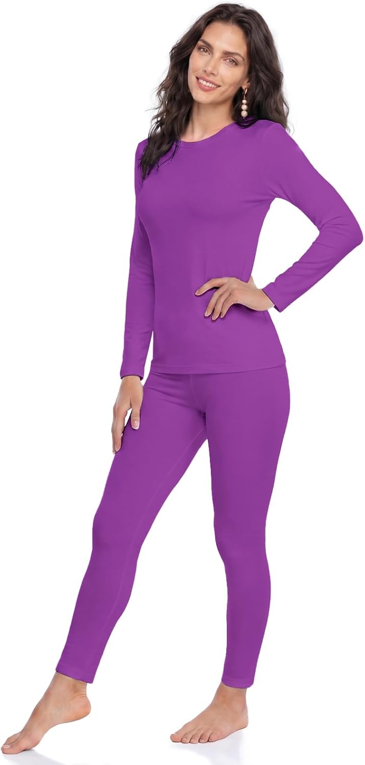 WEERTI Ropa interior térmica para mujeres Long Johns con forro pola...