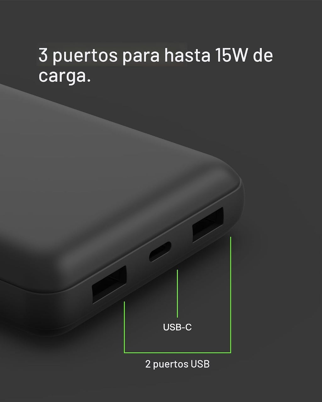 Belkin Cargador Portátil, Batería Externa USB-C 20000 mAh con 2 Pue...