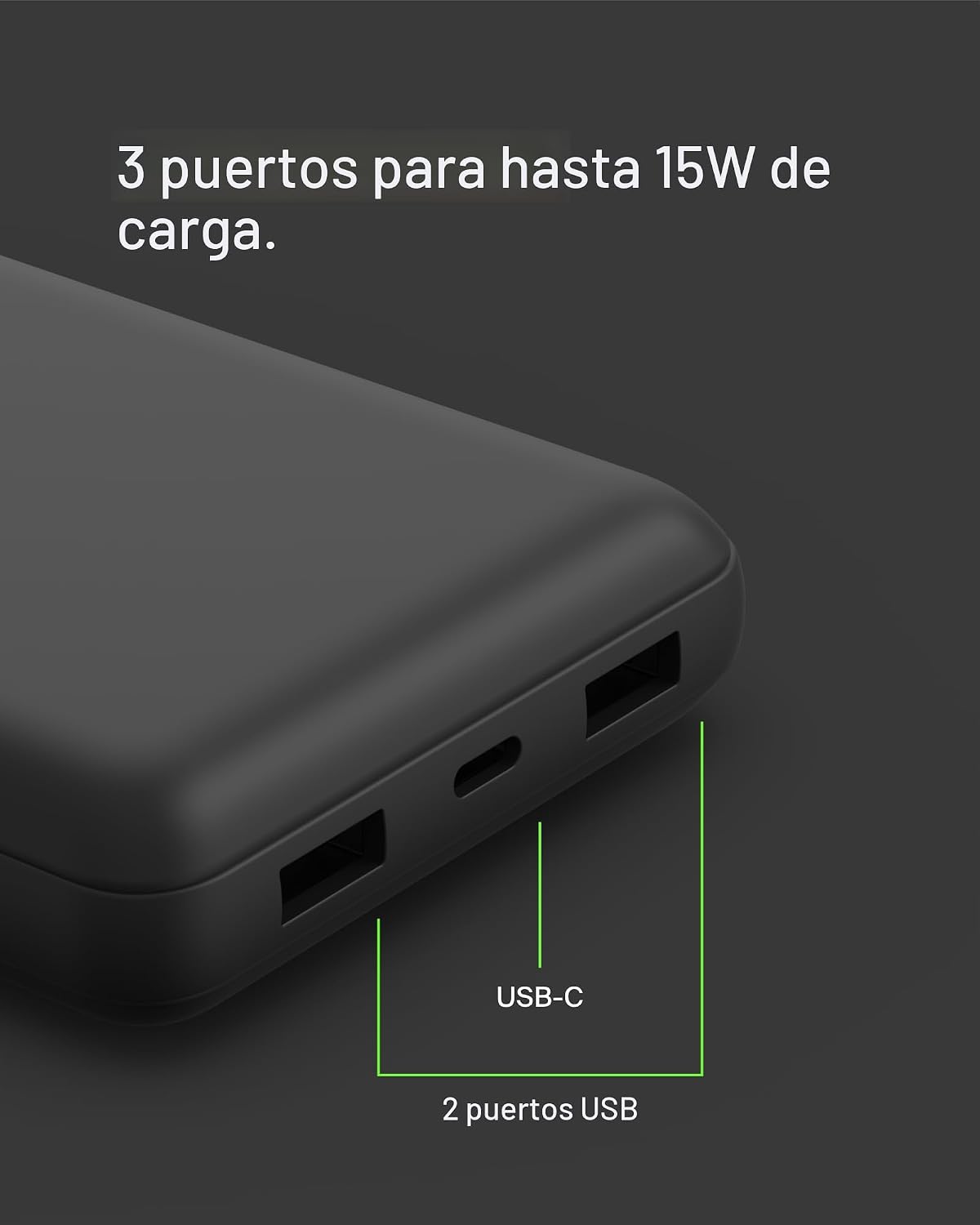 Belkin Cargador Portátil, Batería Externa USB-C 20000 mAh con 2 Pue...