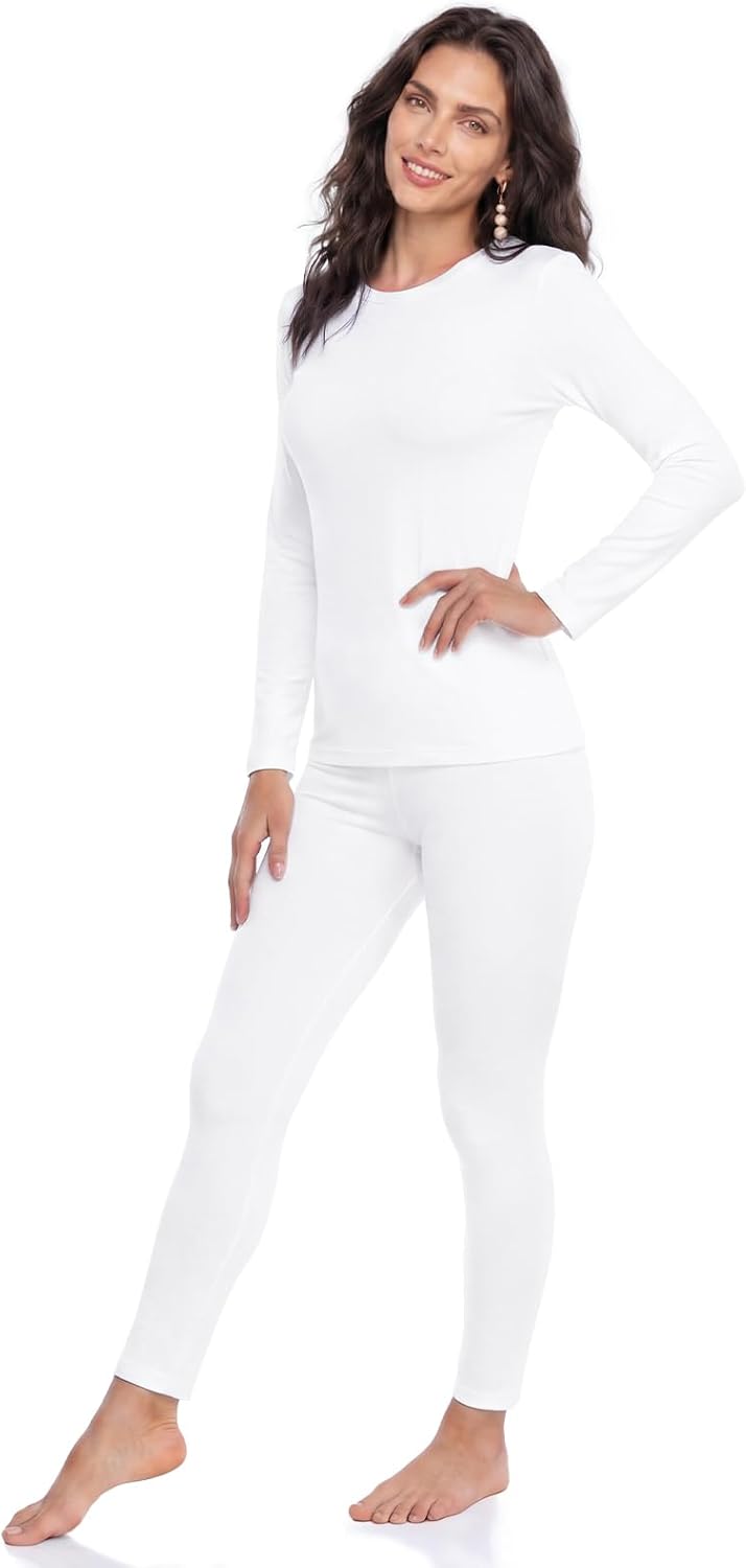 WEERTI Ropa interior térmica para mujeres Long Johns con forro pola...