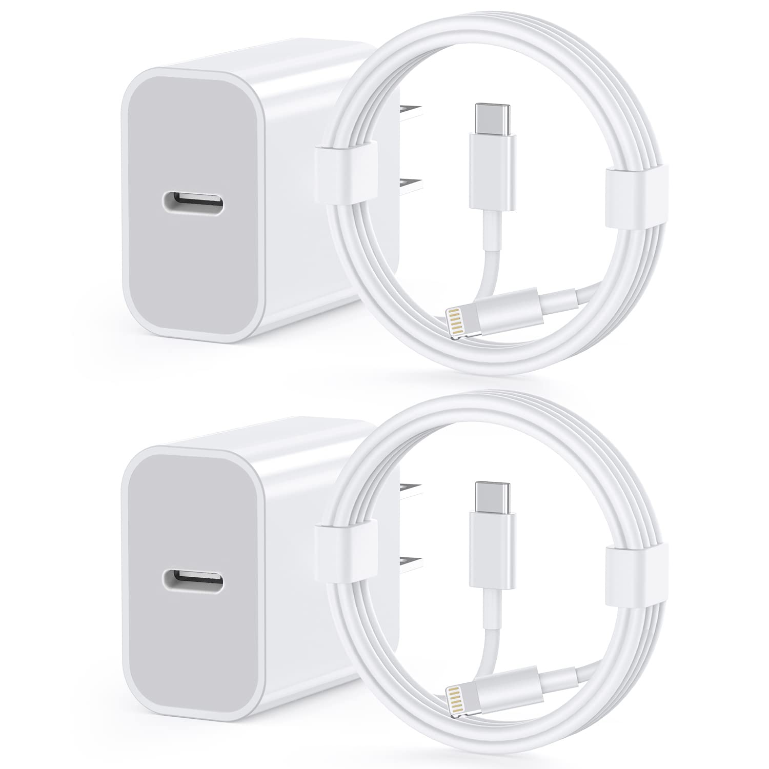 Cargador rápido para iPhone 13 12 11 [certificado Apple MFi], paque...