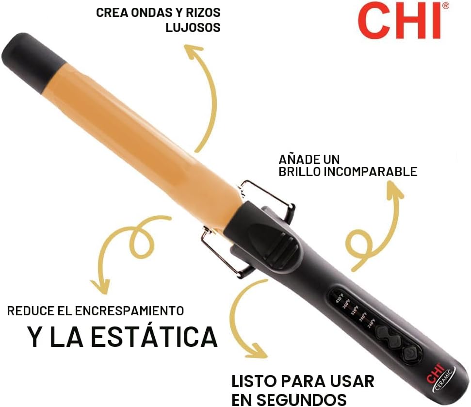CHI Rizador de turmalina de cerámica de 1 pulgada, negro