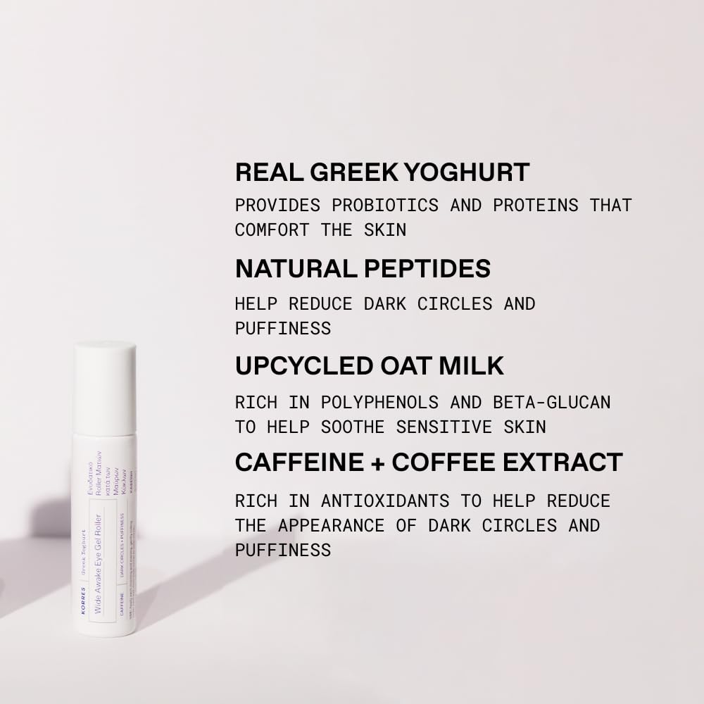 KORRES Greek Yoghurt Wide Awake Eye Gel Serum con ácido hialurónico...