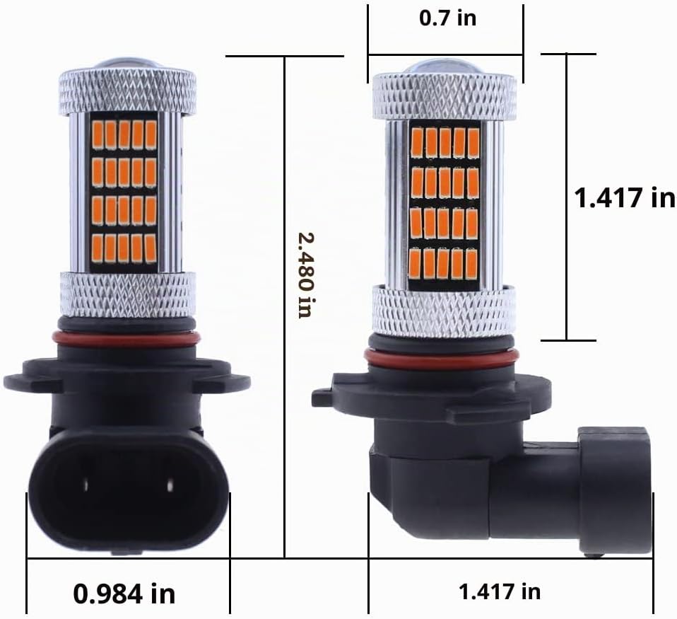 GLOFE Focos LED de alta potencia de 92 SMD 3000K amarillo ámbar 900...