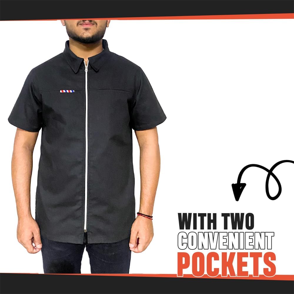 Chaqueta de peluquero profesional Camisa de media manga para hombre...