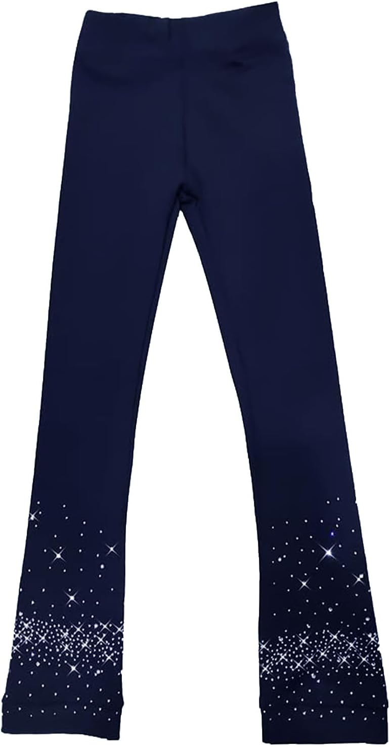 LIUHUO Pantalones de patinaje sobre hielo para niñas, leggings de e...