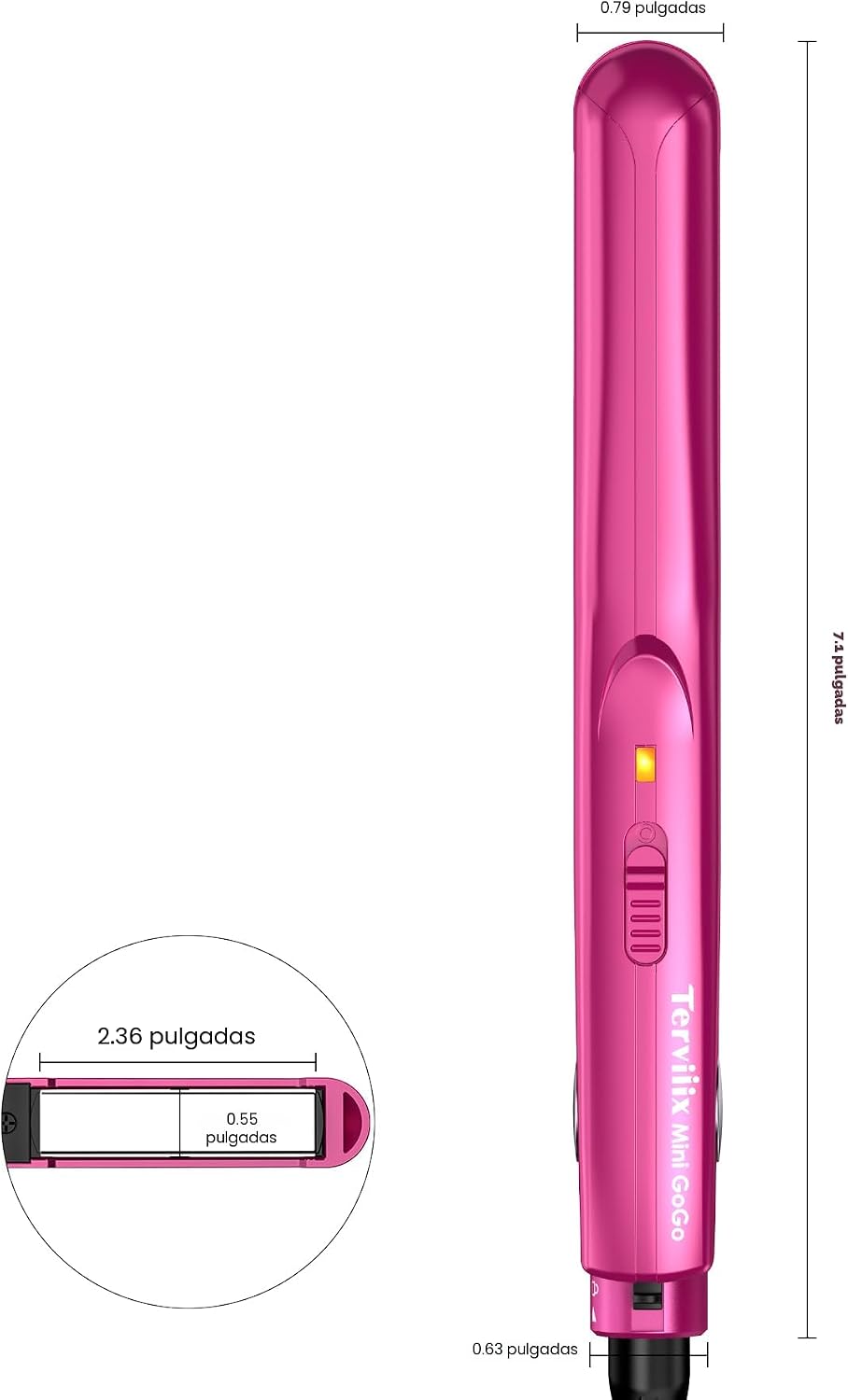 Terviiix Mini plancha plana, plancha de pelo de 1\/2 pulgada para b...