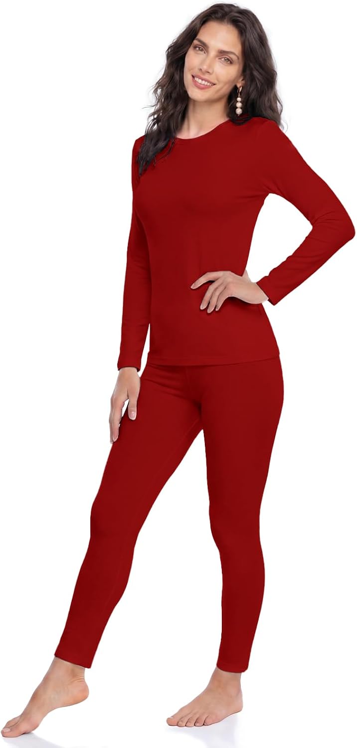 WEERTI Ropa interior térmica para mujeres Long Johns con forro pola...