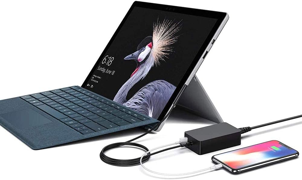 Cargador para laptop Surface Pro de 65 W, adaptador de corriente pa...
