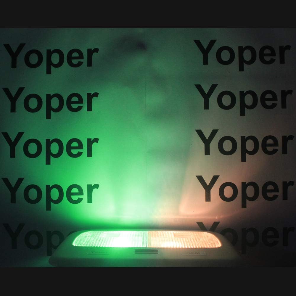 Yoper BA9S 53 57 1895 64111 Bombilla LED para Coche 12V Verde