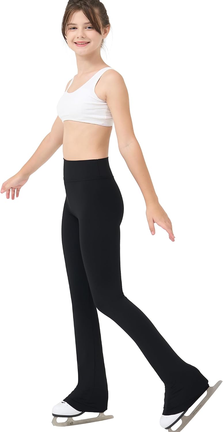 Pantalones de patinaje artístico para niñas, suaves, elásticos, de...