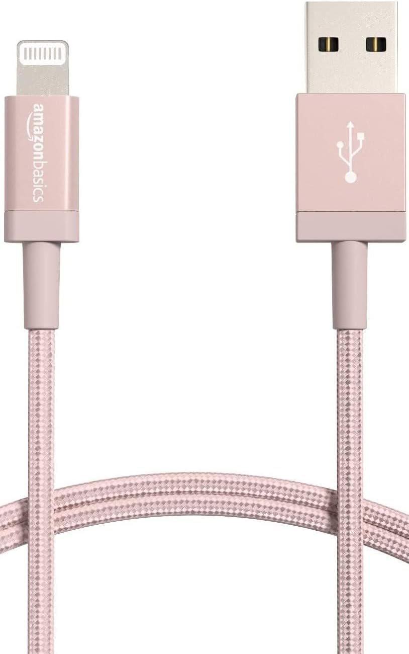 Amazon Basics - Cable Lightning de nailon trenzado doble a USB, col...