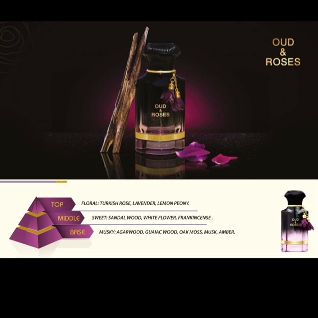 AHMED Oud &amp; Roses - Perfume oriental unisex de 2.0 fl oz para h...