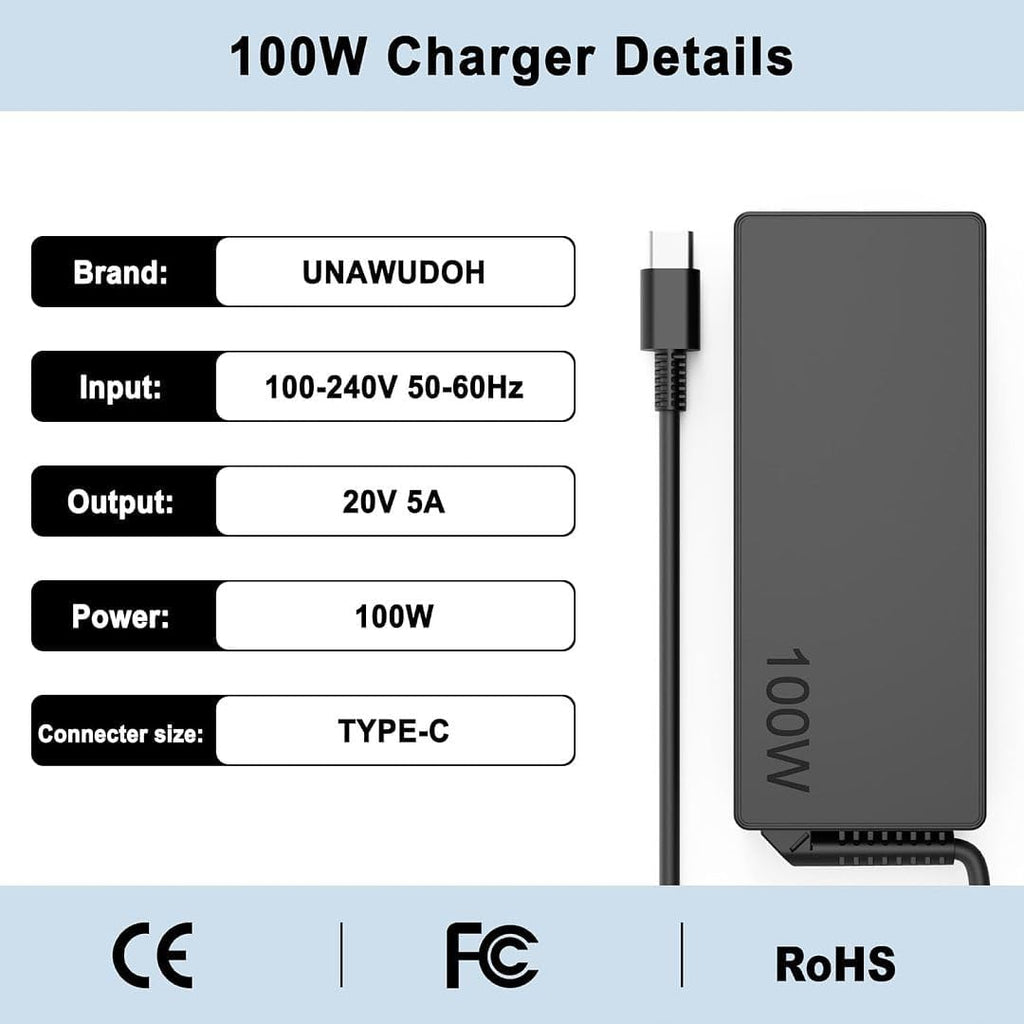 Cargador USB C para portátil de 100 W con cable de 9 pies, adaptado...