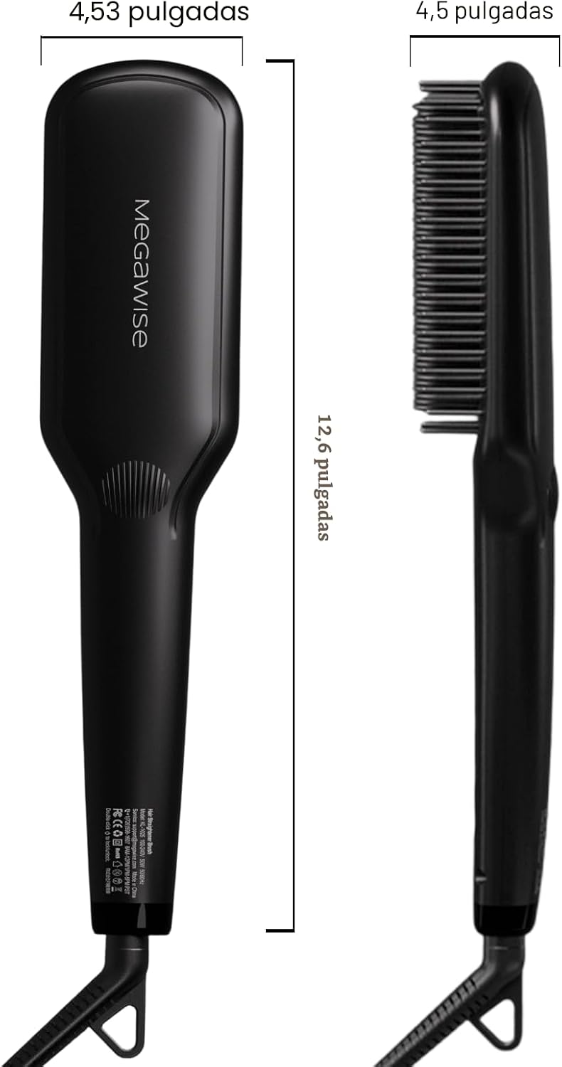 MEGAWISE Cepillo alisador de pelo iónico Pro Ceramic para salón en...
