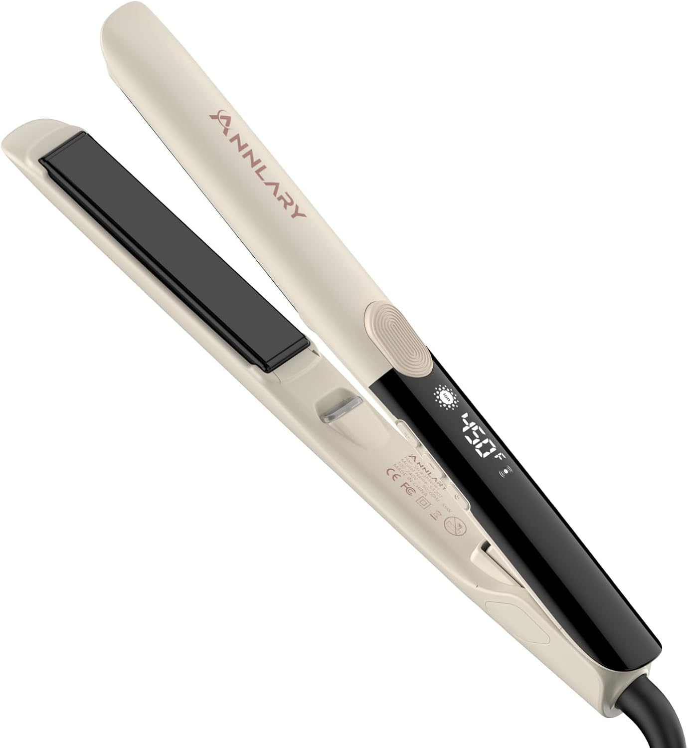Annlary - Plancha de pelo de 1 pulgada y rizador de pelo de titanio...