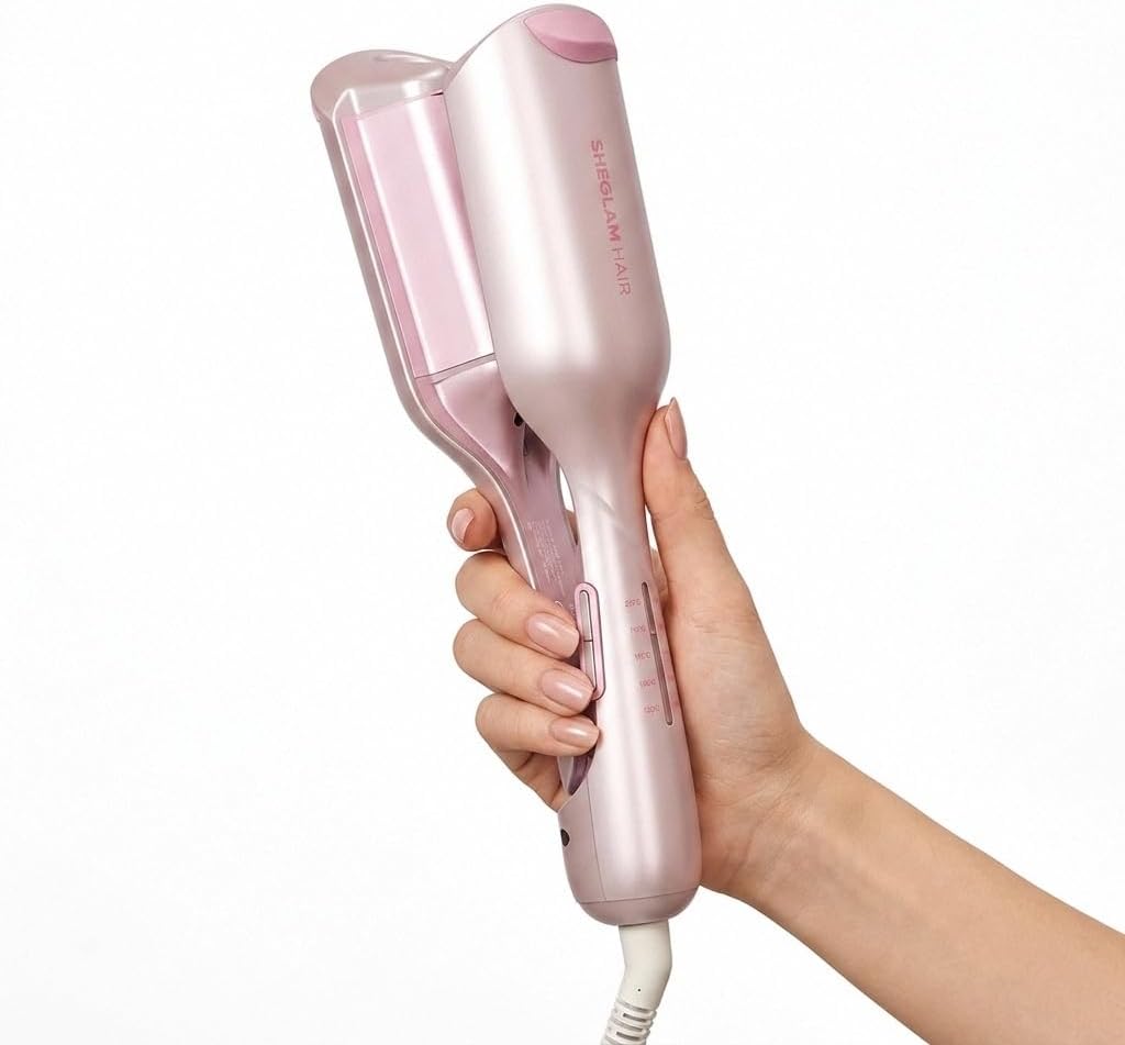 SHEGLAM Ondulador de pelo rosa de 1 pulgada para mujer, herramienta...