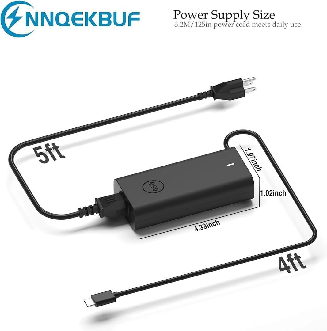 Cargador delgado para portátil USB C de 65 W y 60 W, compatible con...
