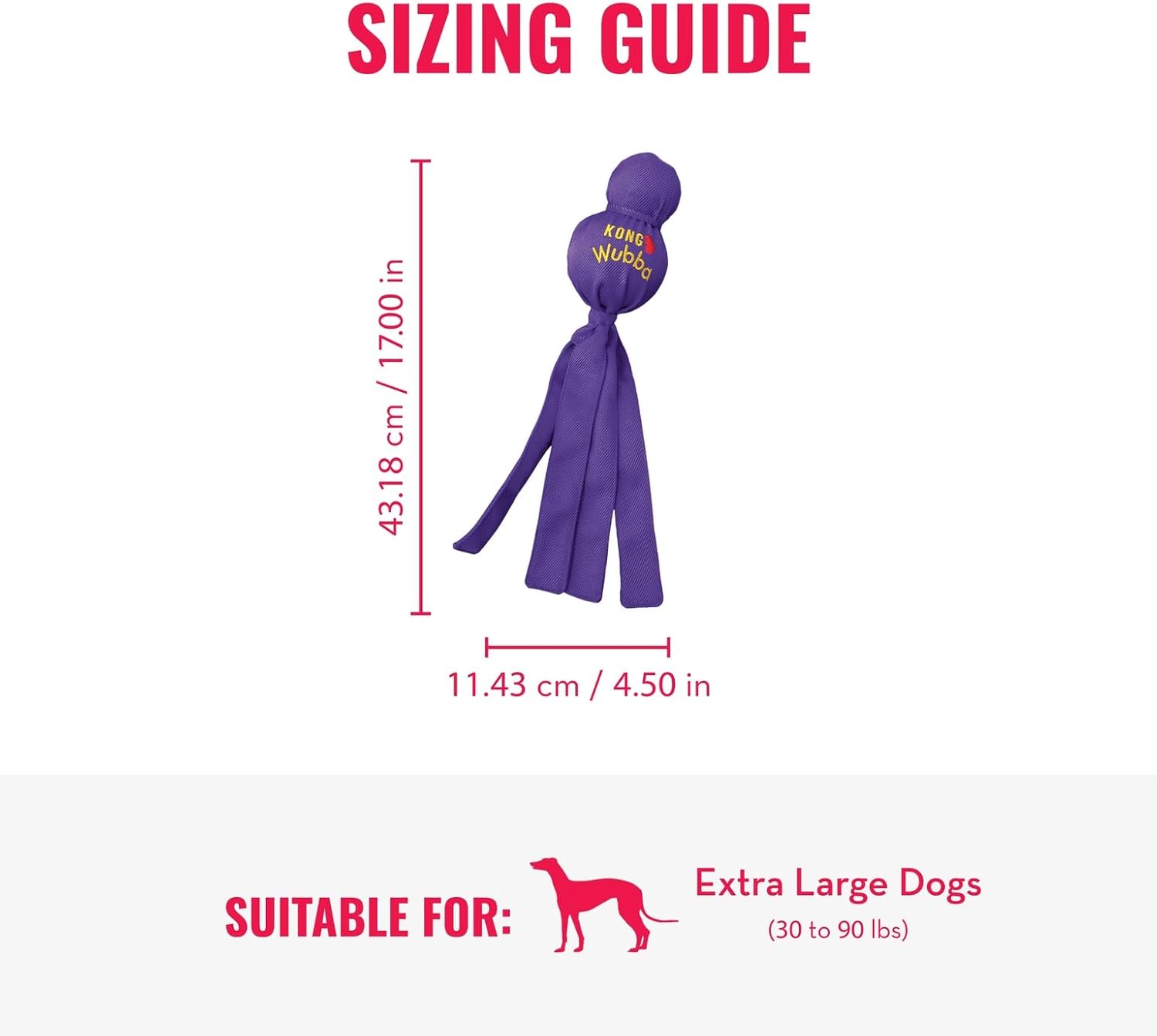 KONG Wubba - Juguete para perros para tirar de la guerra y buscar -...