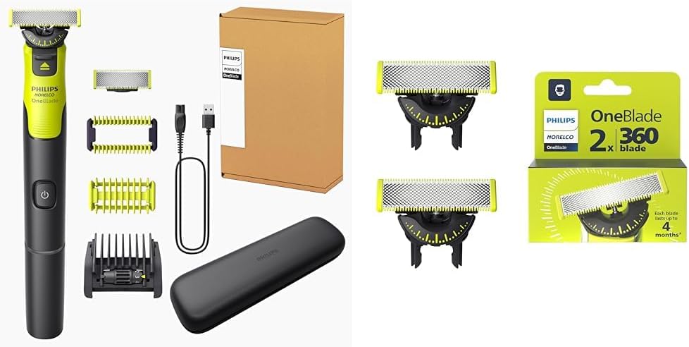Philips Norelco OneBlade 360 con conectividad recortadora y afeitad...