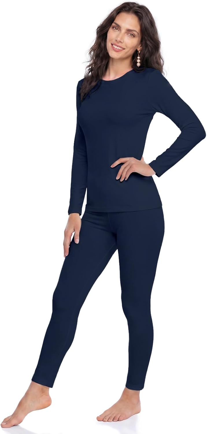 WEERTI Ropa interior térmica para mujeres Long Johns con forro pola...