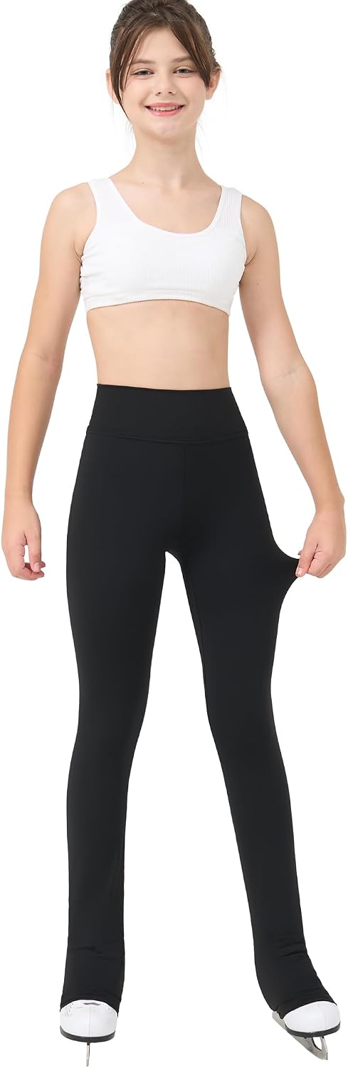 Pantalones de patinaje artístico para niñas, suaves, elásticos, de...