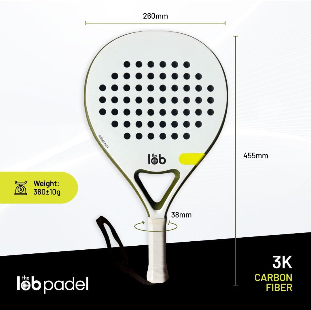 Pala de pádel de fibra de carbono 3K de forma redonda para hombres...
