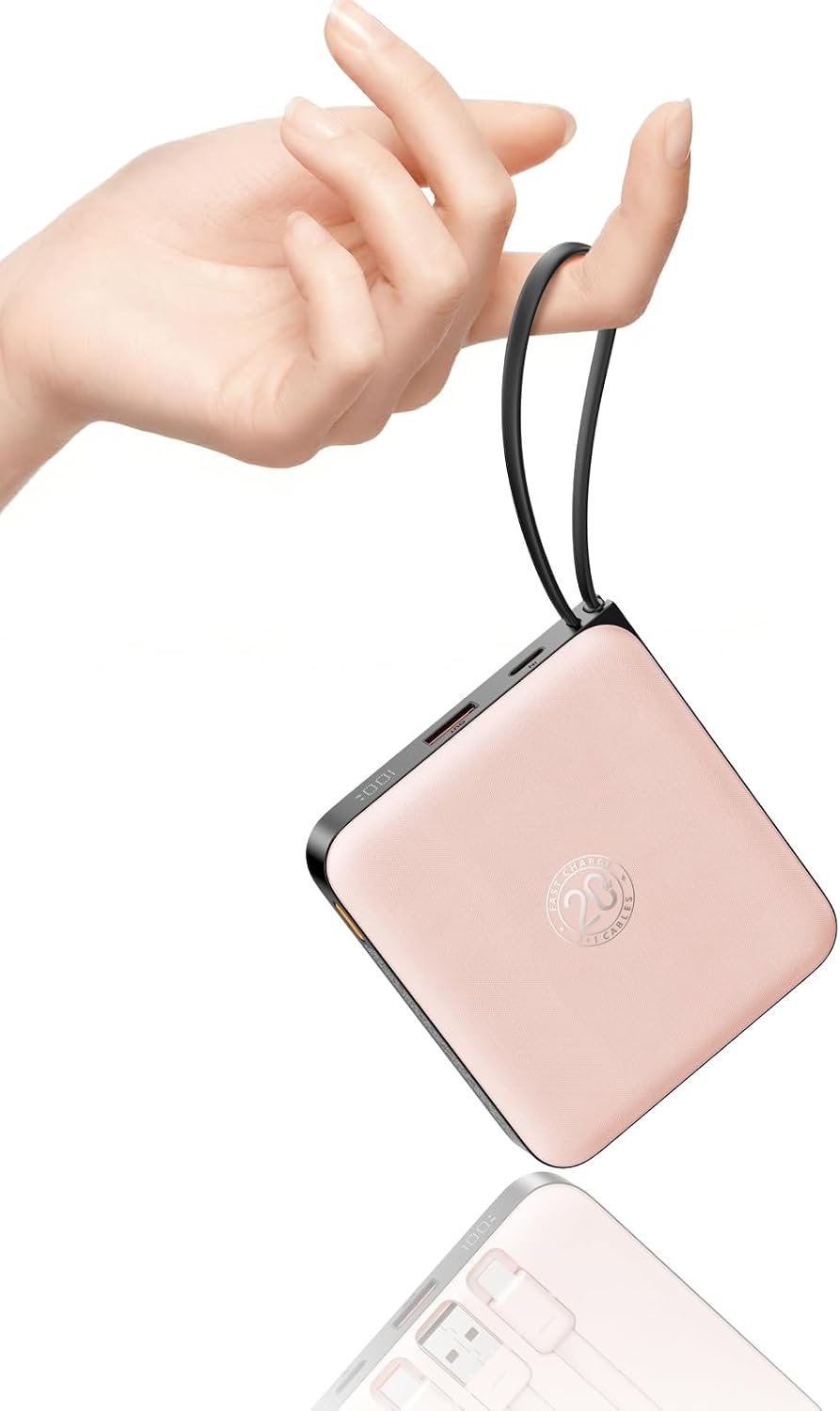 VRURC - Cargador portátil para iPhone con cables integrados, 22.5 W...