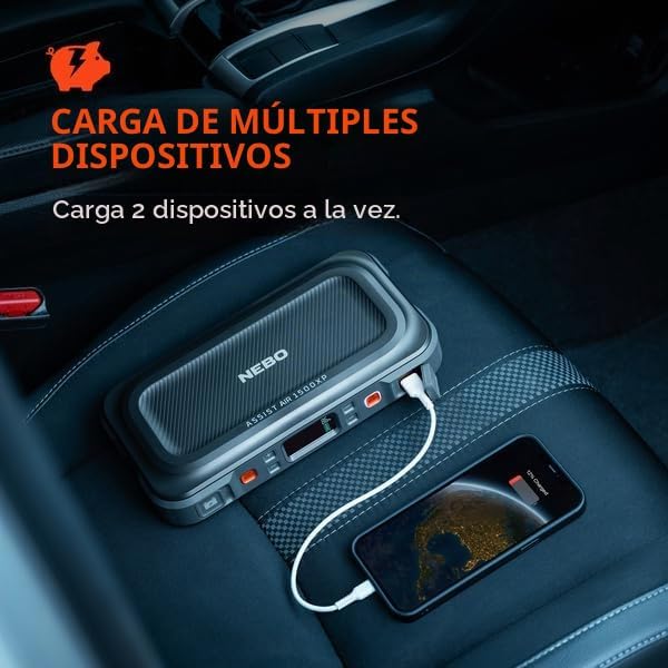 NEBO Assist AIR 1500XP Arrancador y Compresor de Aire | Caja de Fue...
