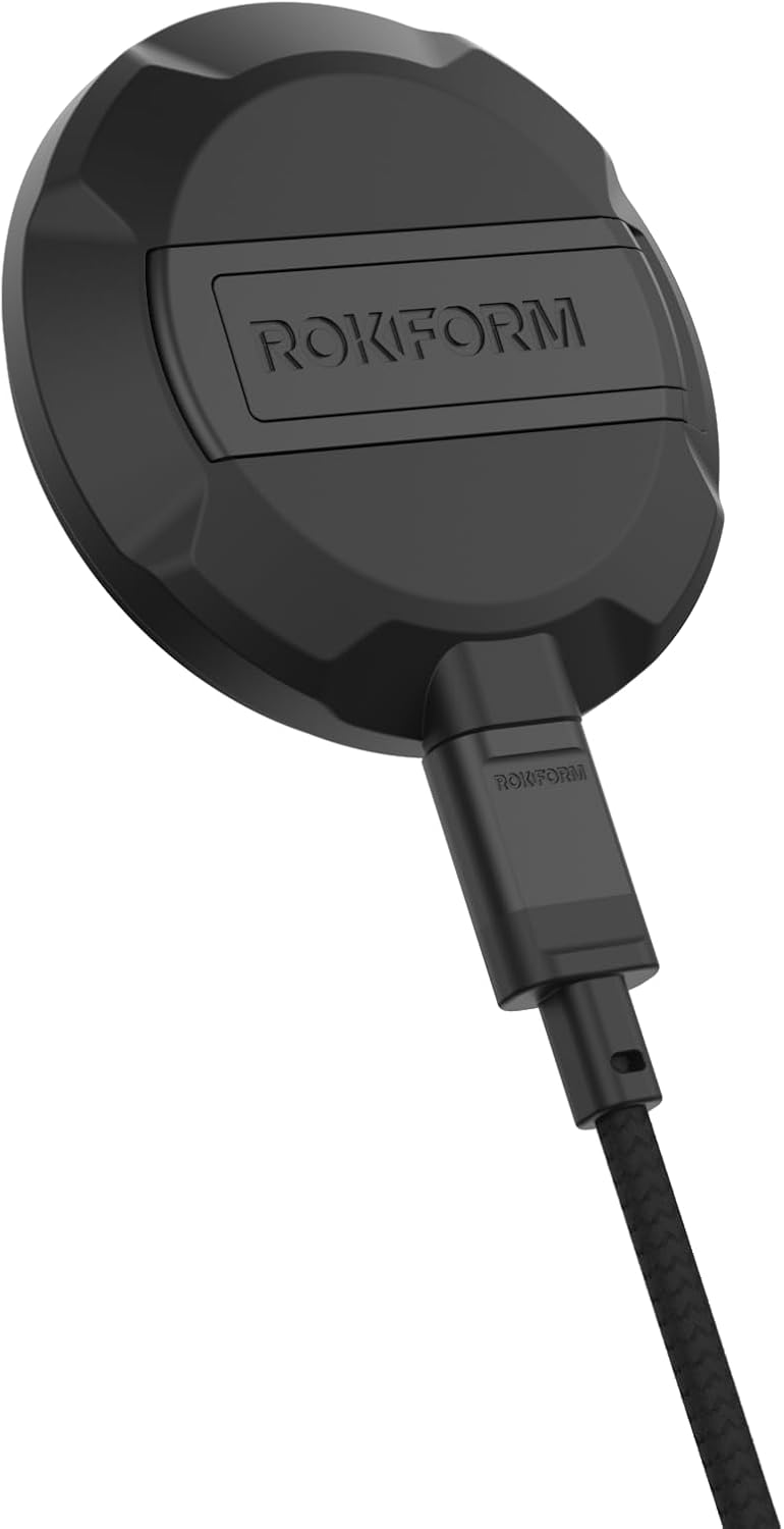 Rokform Cargador inalámbrico magnético con soporte, incluye cable U...