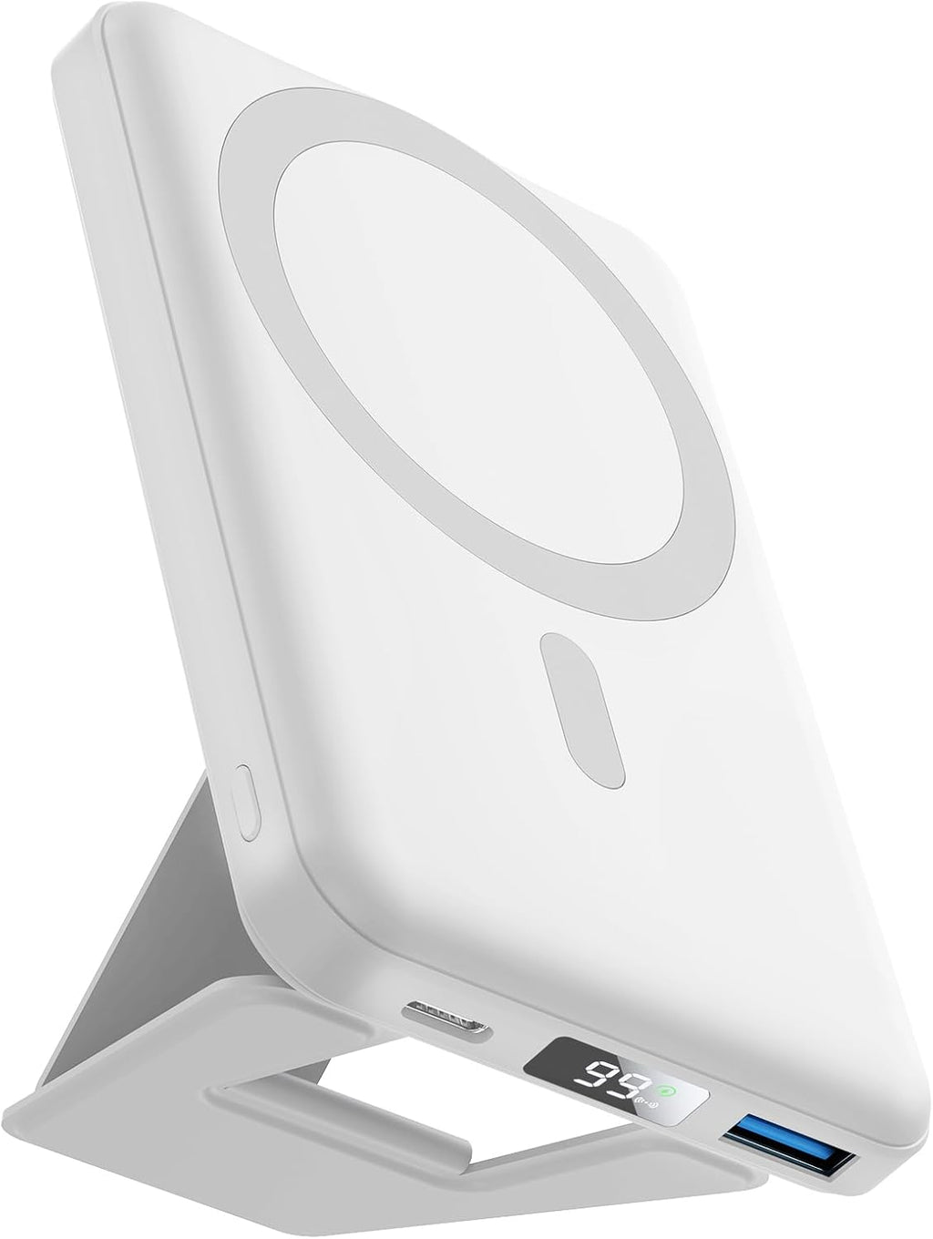 AOGUERBE para Magsafe Banco de Energía, Batería Magnética Plegable...