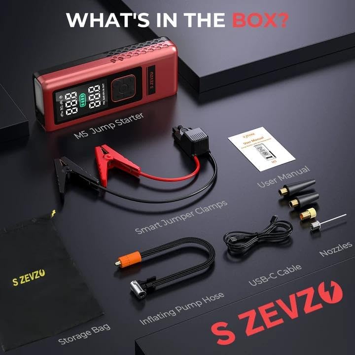 S ZEVZO Arrancador de coche con compresor de aire, 6000A 150PSI Jum...