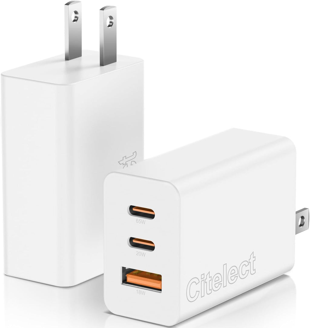 Paquete de 2 bloques de cargador USB C de 65 W, adaptador de carga...