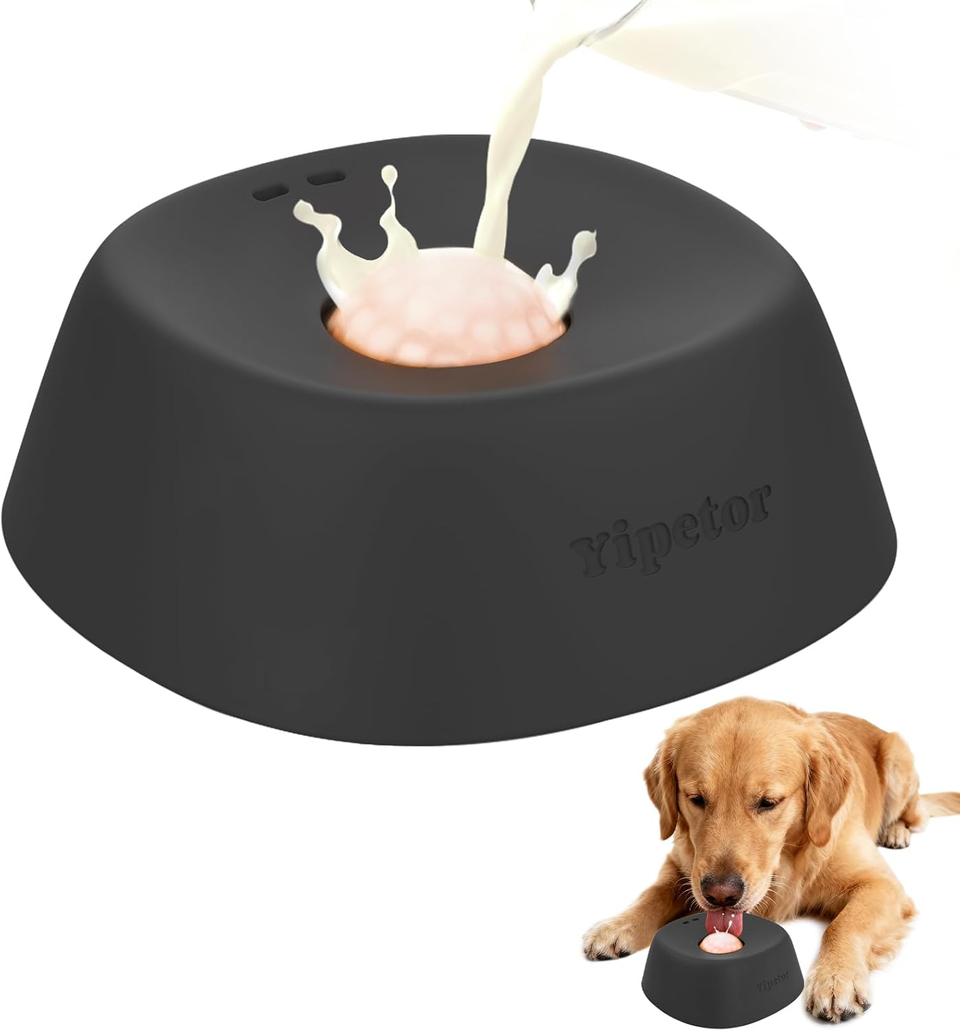 Yipetor Cuencos de alimentación lenta para perros para golosinas lí...