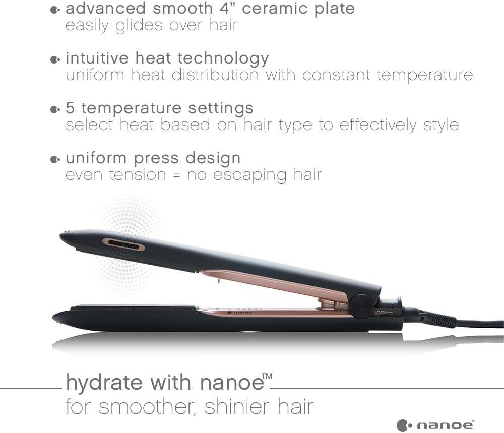 Panasonic Nanoe EH-HS99-K - Plancha plana para cabello sano y brill...