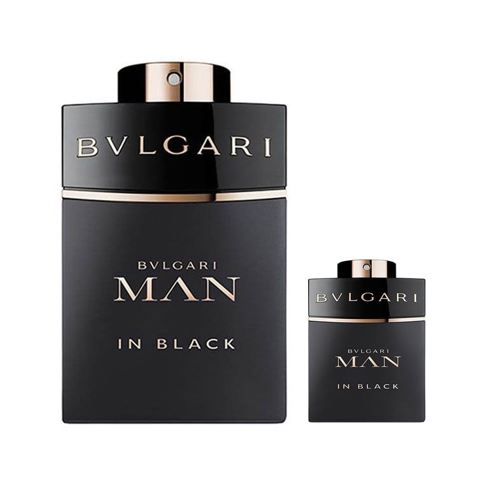BVLGARI Hombre en negro Eau De Perfume Set de 2 piezas, 3.4 onzas