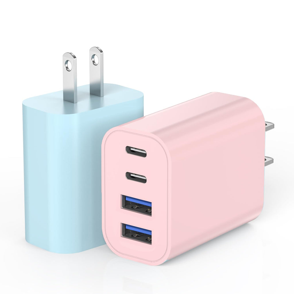 Bloque de cargador USB C de 40 W, [paquete de 2] 4 prot USB tipo C...