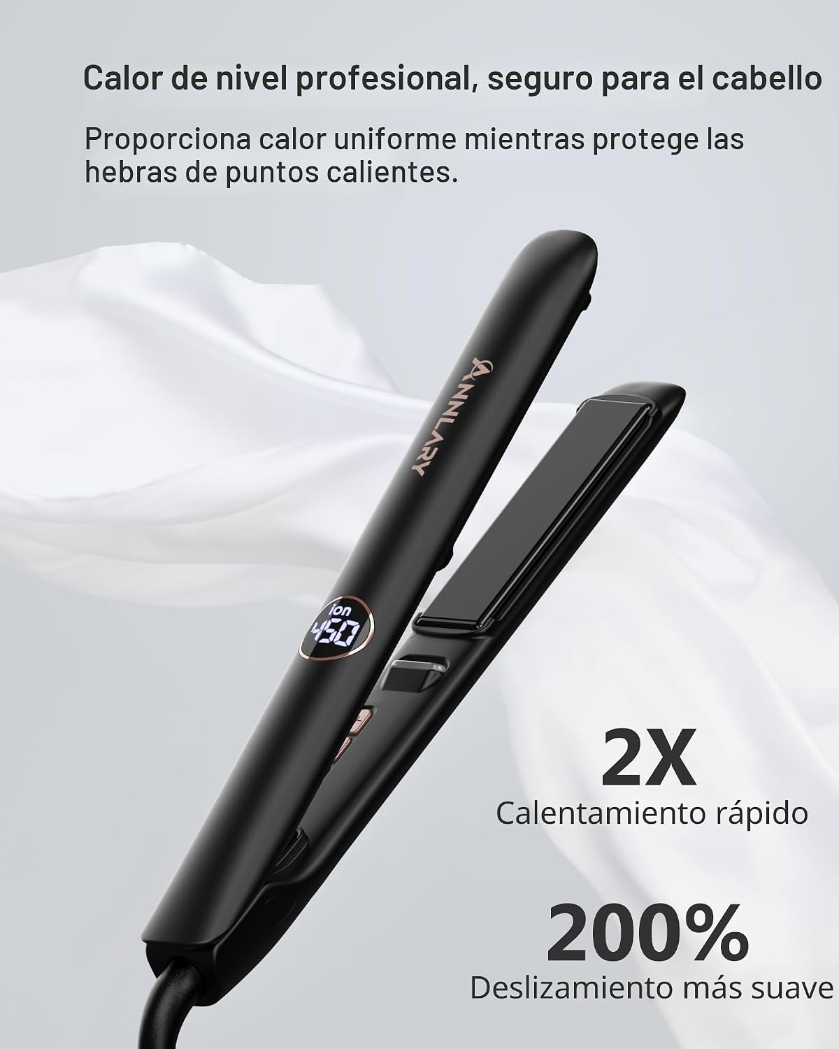 ANNLARY Alisador de Cabello Plancha de 1 Pulgada y Rizador 2 en 1,...