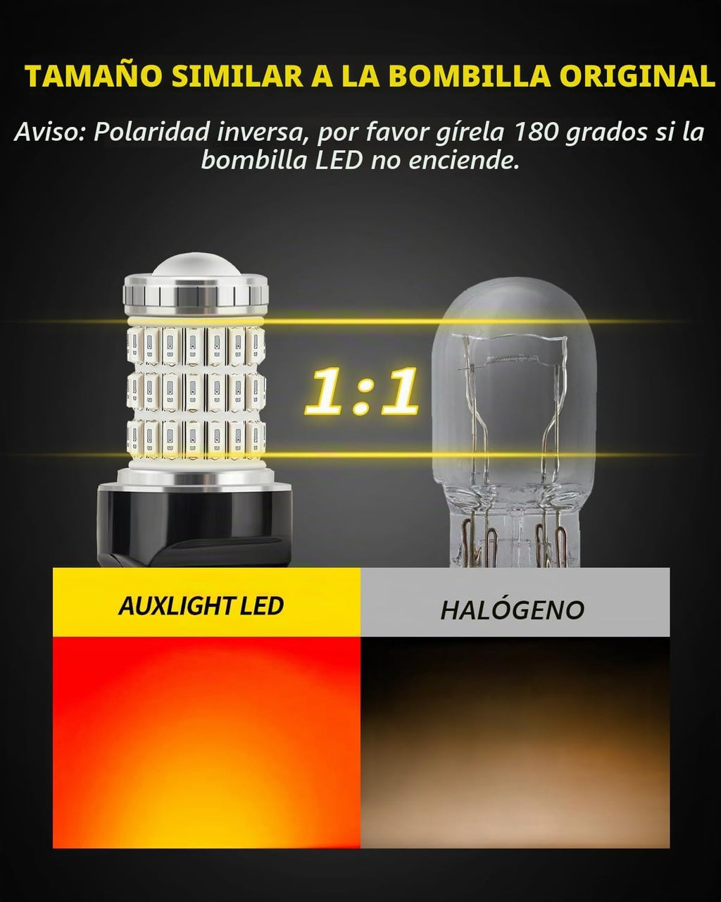 AUXLIGHT 7440 7441 7443 7444 T20 992 W21W - Bombillas LED rojas bri...