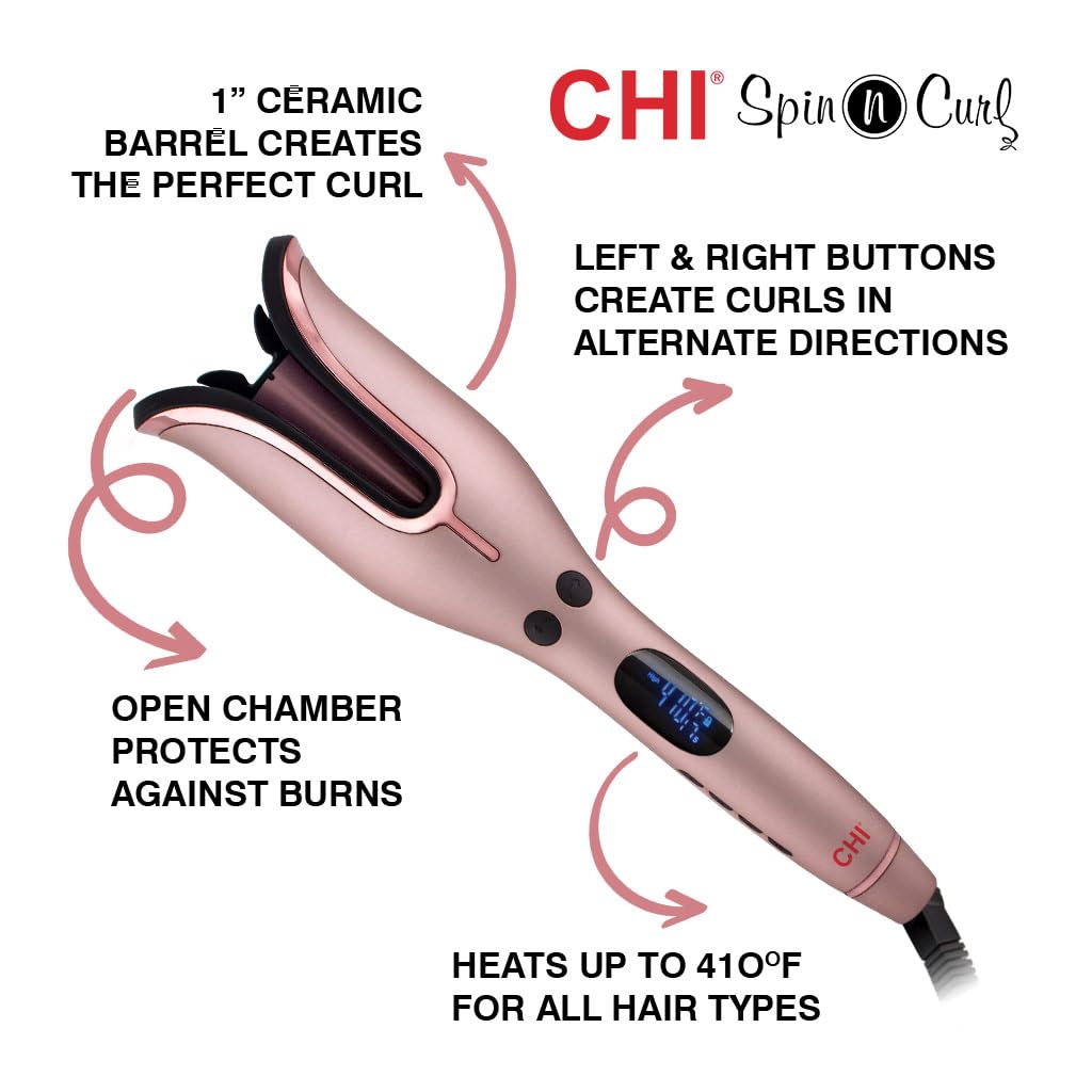 CHI Spin N Curl, rizador para rizos y ondas saludables y brillantes...