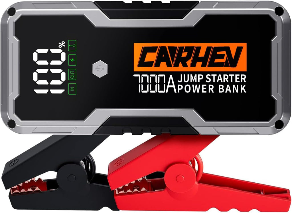 CARHEV Arrancador de batería de coche de 7000 A, arrancador portáti...