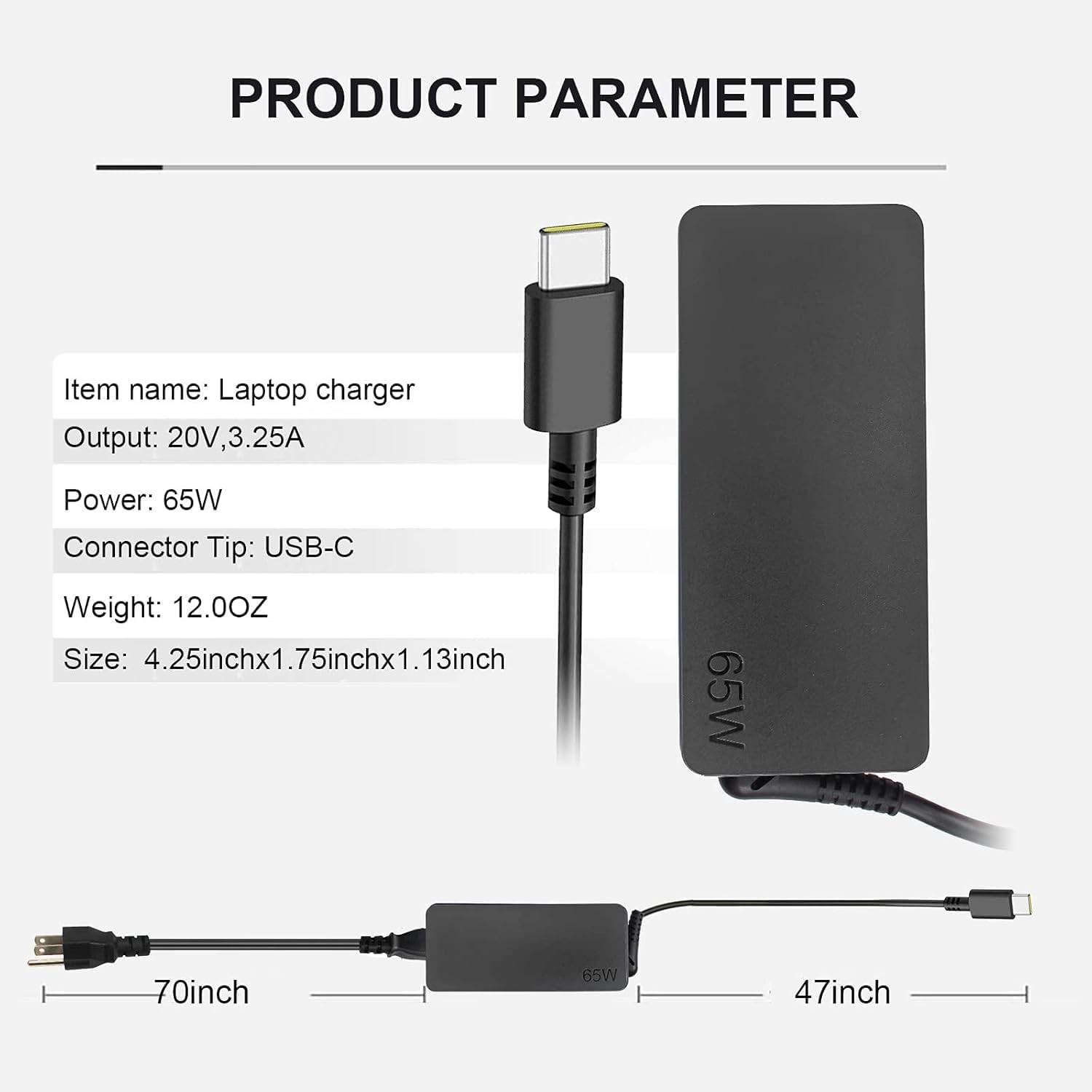 Cargador USB C de 45 W para portátil compatible con Chromebook 100e...