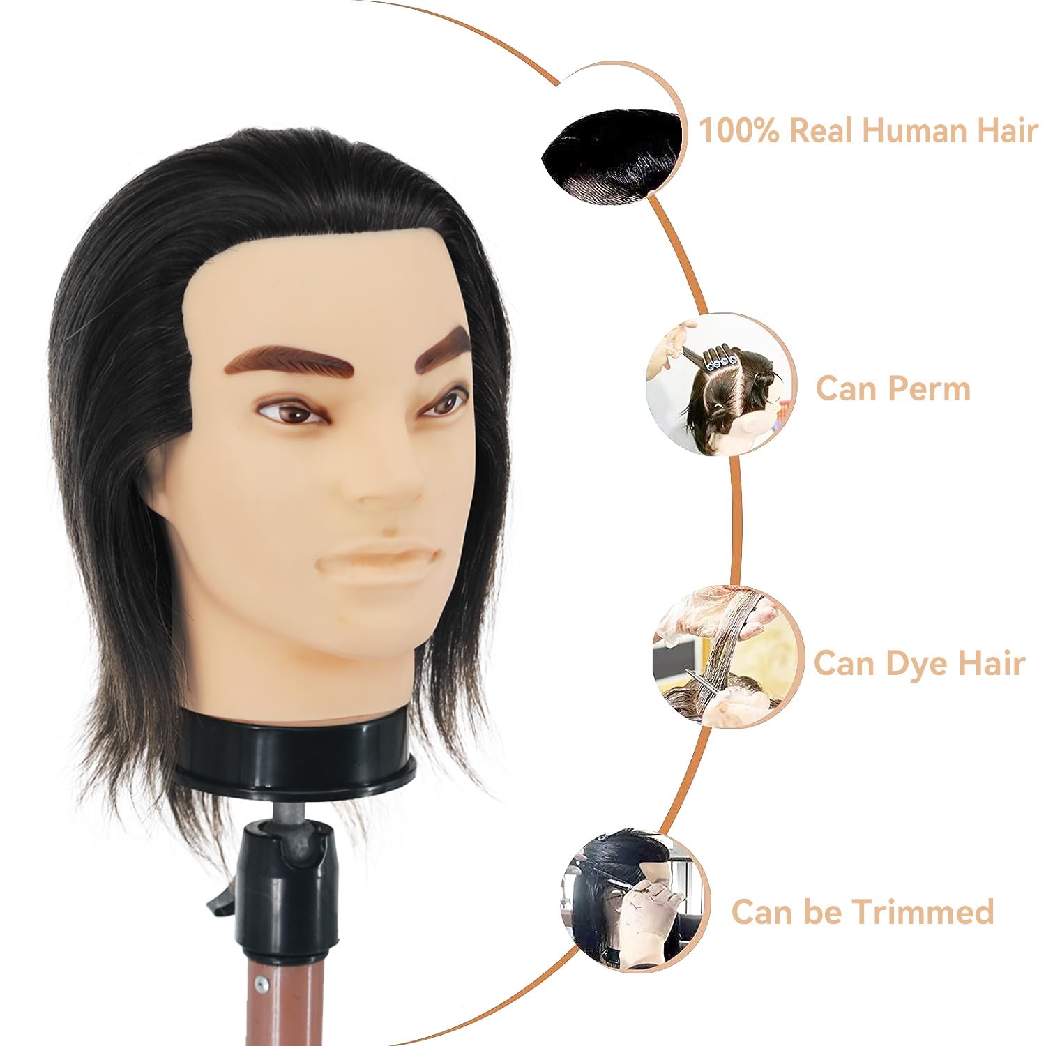 Cabeza de maniquí de peluquero - Cabeza de práctica de 12 pulgadas...