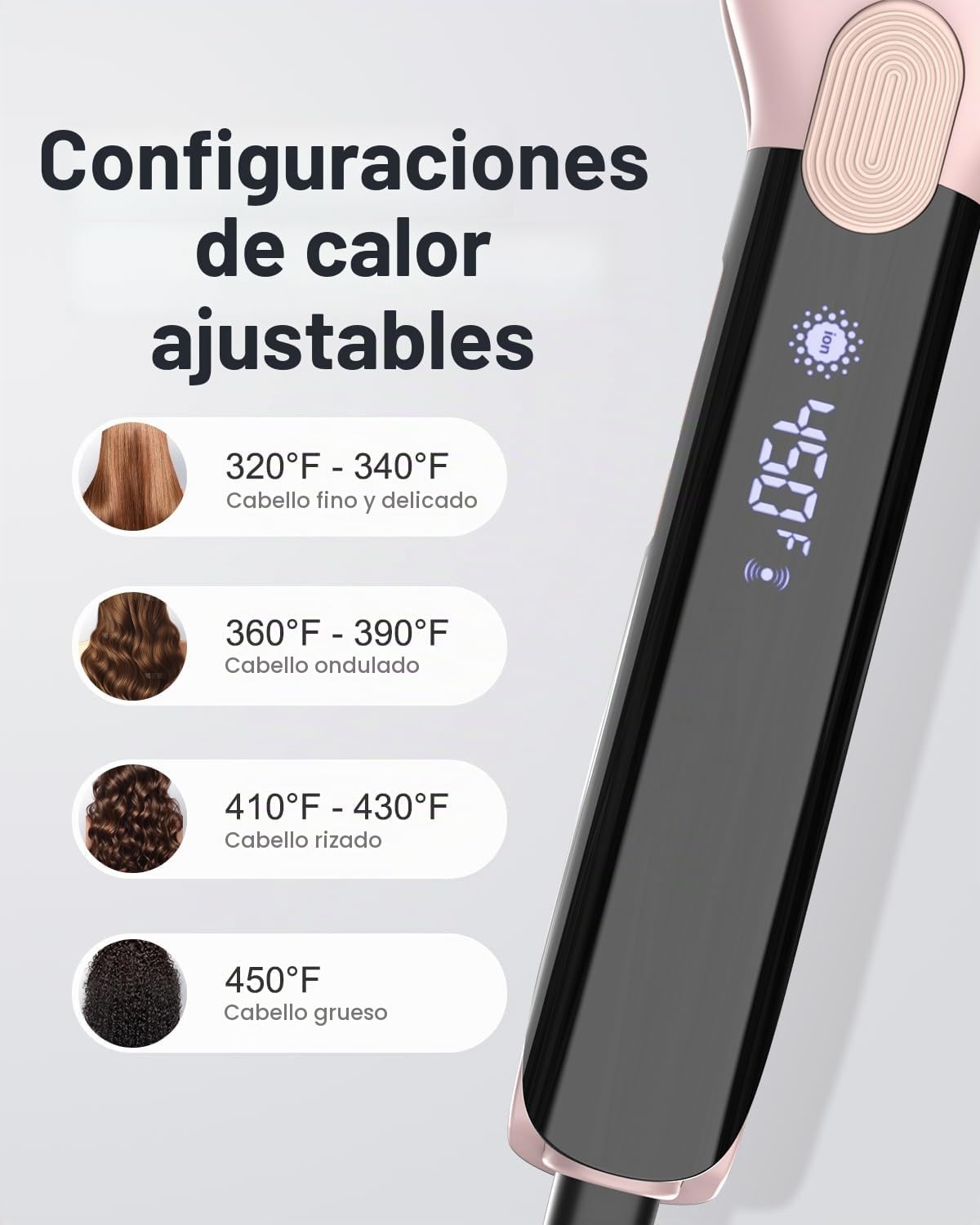 ANNLARY Plancha para el cabello, plancha plana de 1.75 pulgadas con...